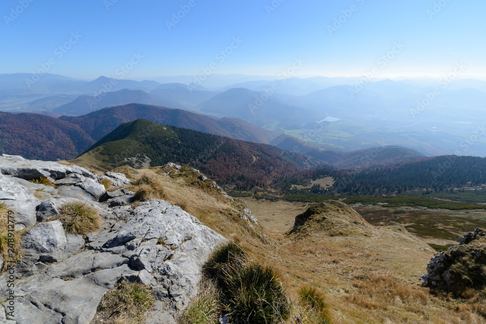 Fototapeta premium View the meadows in The Vratna valley at the national park Mala Fatra
