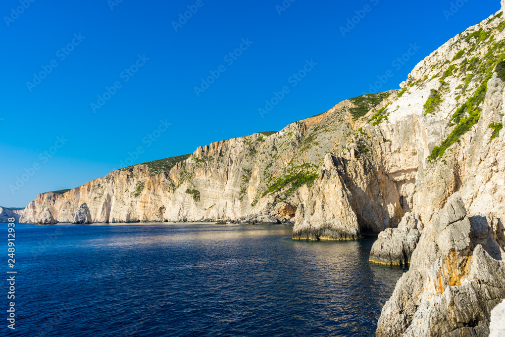 Greece, Zakynthos, Beautiful rocky coastline near agalas