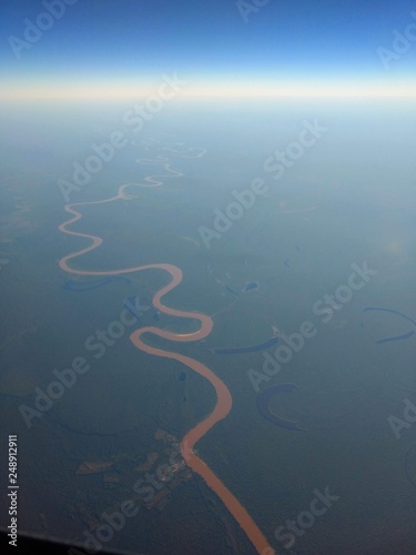 Aerial view of an Amazon river