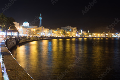 Waterfront at Mutrah of Muscat at night