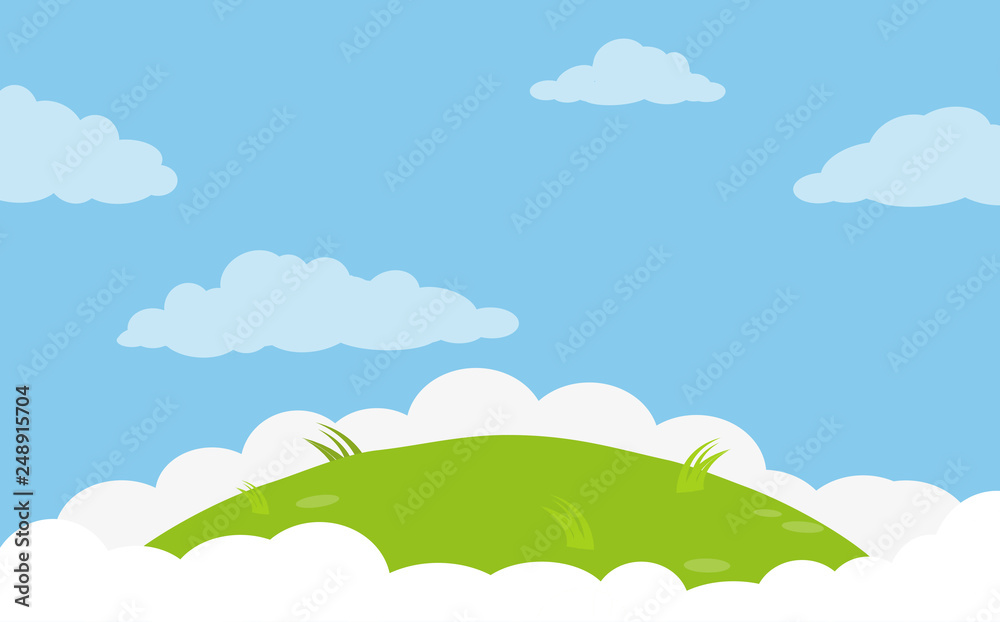 Landscape lawn vector flat background