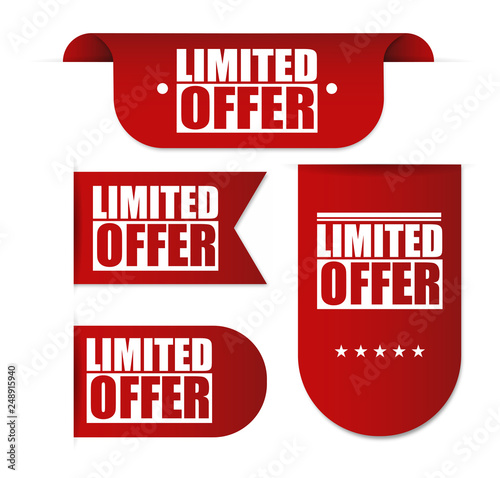 Red banner limited offer vector
