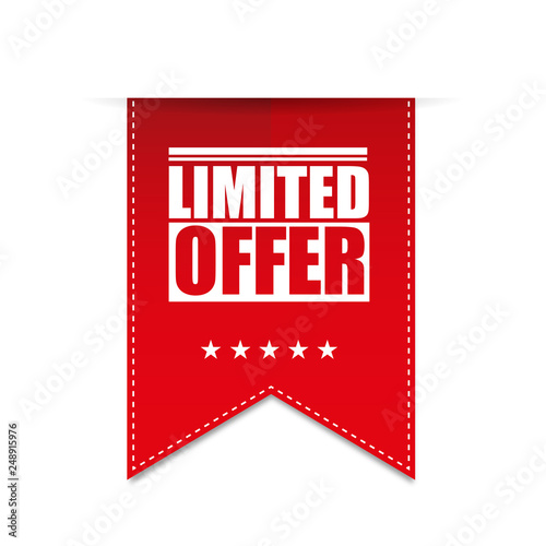 Red banner limited offer vector