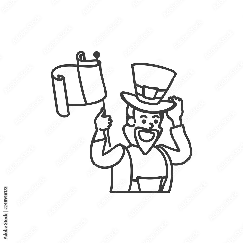 leprechaun with flag avatar character