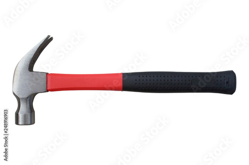 Tela A hammer with a rubberized handle