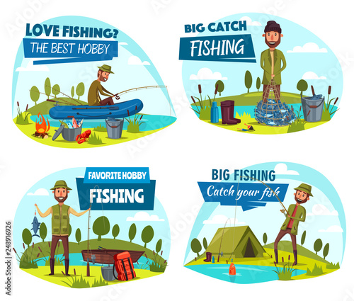 Fisherman and fishing sport items