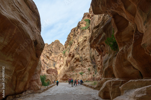 PETRA, JORDAN - April, 2018: Al-Siq - the way to ancient city Petra