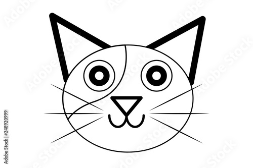 Cara de gato dibujado.