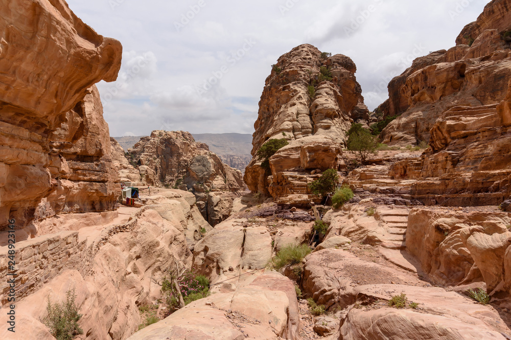 PETRA/JORDAN - April 2018: Way from Petra to Monastery