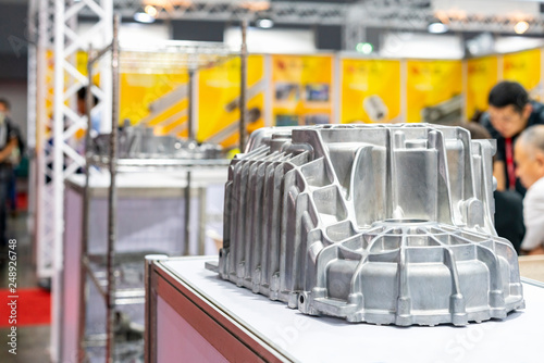 aluminum alloy cove crankcase engine part for automobile or vehicle before machining made from high pressure die casting process on table