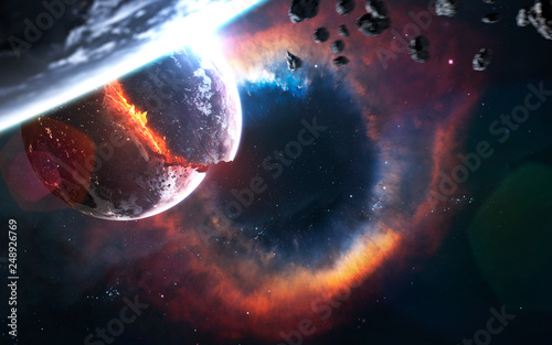 Black hole. Wormhole. Science fiction art. Elements of this image furnished by NASA