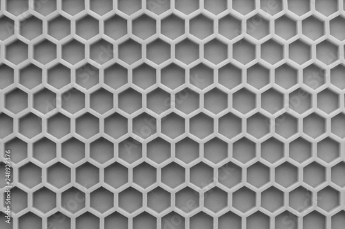 Monochrome Hexagonal wall texture surface. Abstract pattern background.