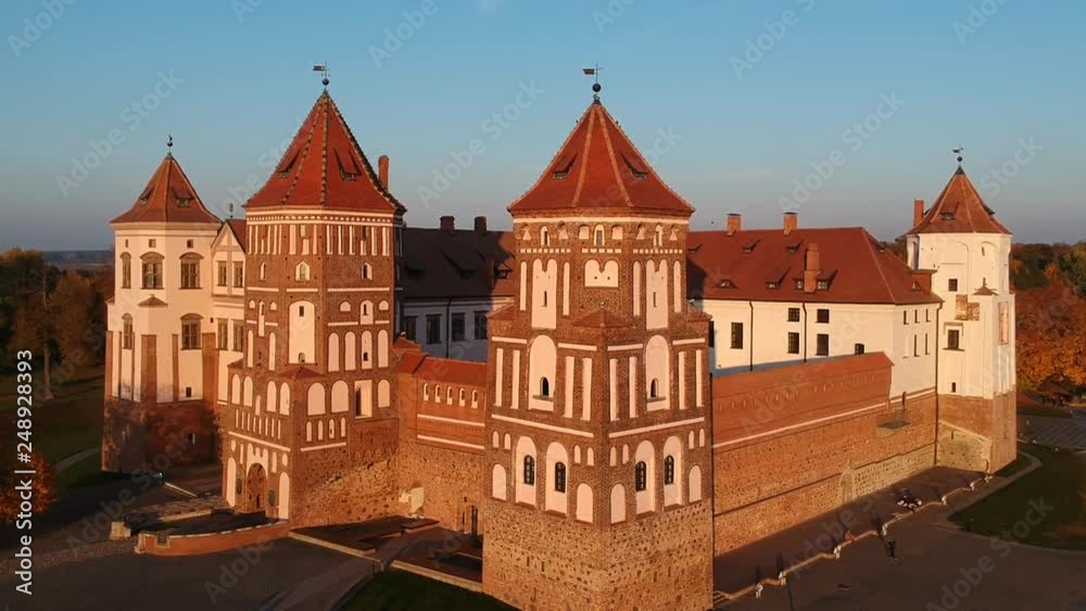 Mir Castle in Belarus. Drone video Mir Castle in Belarus. Drone video