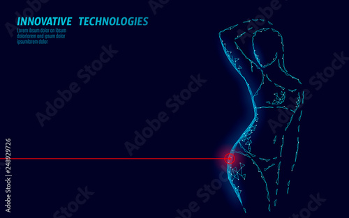 Woman slim shape silhouette low poly. Fitness beauty girl graceful body. Weigh lose laser cellulite correction banner template vector illustration