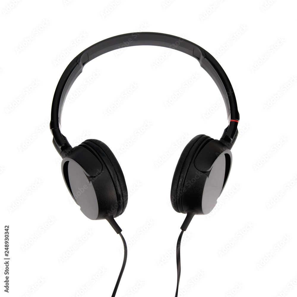 Black studio headphone isolated on white background. Black studio headphone isolated on white background.