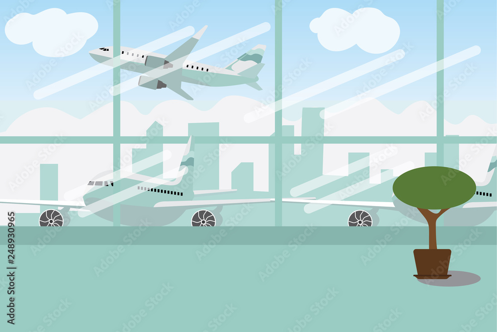 enjoy your holiday travel trip around the world at airport- vector illustration