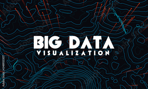 Big data visualization. Trendy infographic background. Data analysis presentation. 