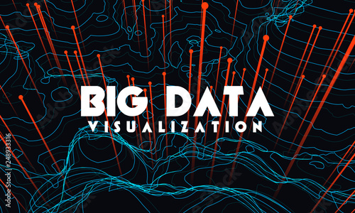 Big data visualization. Trendy infographic background. Data analysis presentation. 