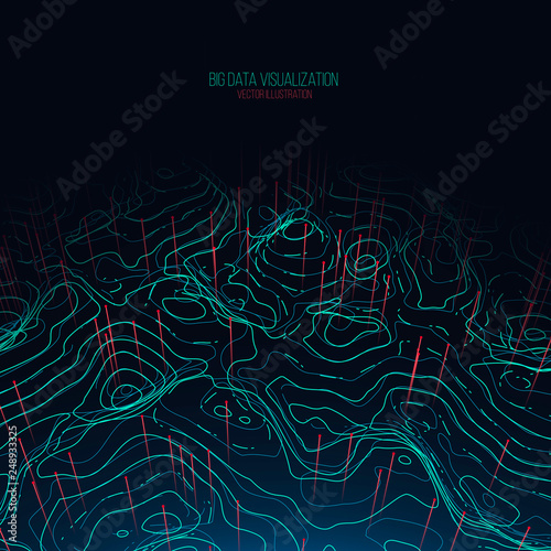 Big data visualization. Trendy infographic background. Data analysis presentation. 
