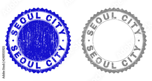Photography Grunge SEOUL CITY stamp seals isolated on a white background