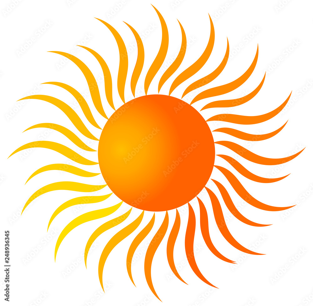 Naklejka premium Sun icon, creative color gradient