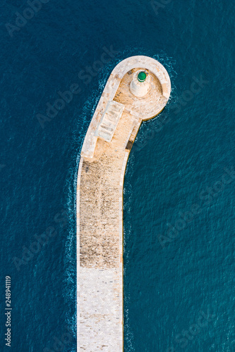 Aerial view of Green Lighthouse in the Grand Harbour in Valletta city - capital of Malta. Malta island. Mediterranean sea © Karina Movsesyan
