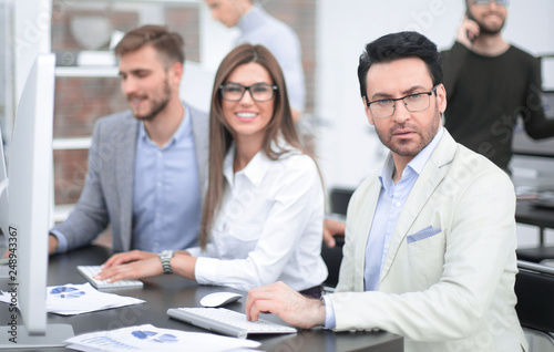 group of business people in the workplace in the office