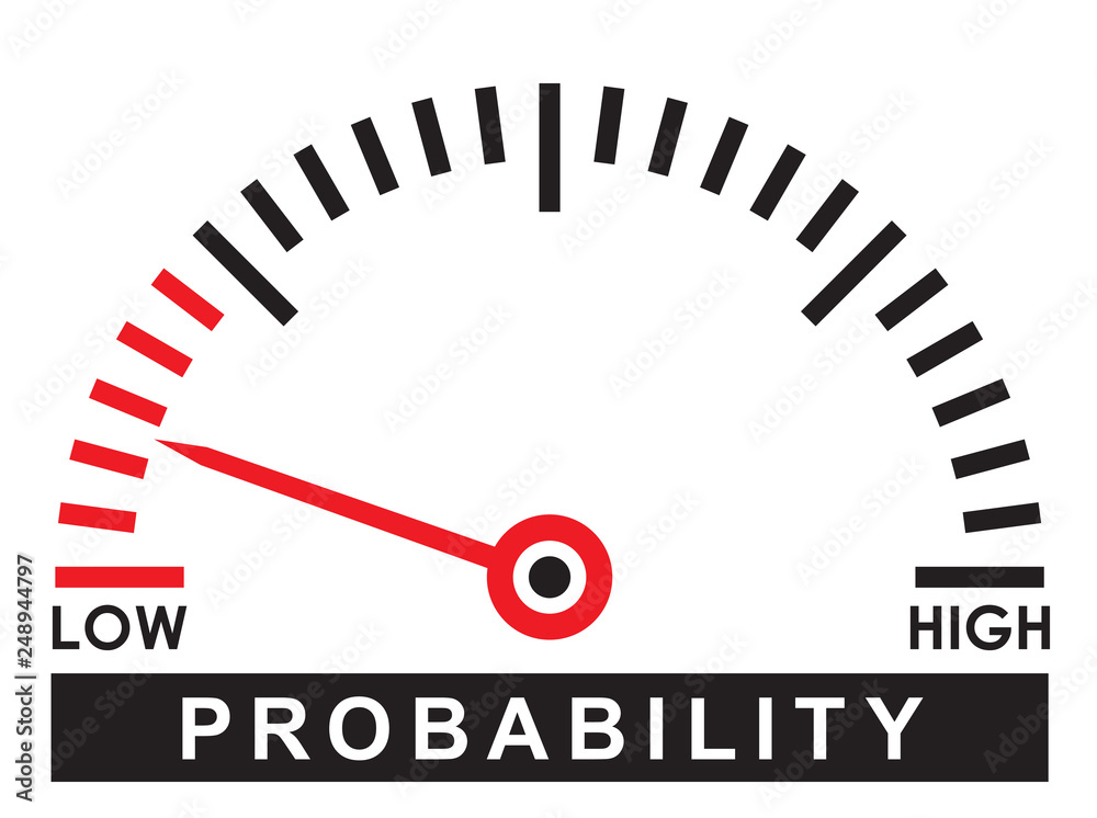 low probability dial scale - likelihood illustration design template low probability dial scale - likelihood illustration design template