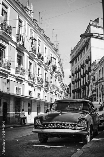 vintage car in black and white edition