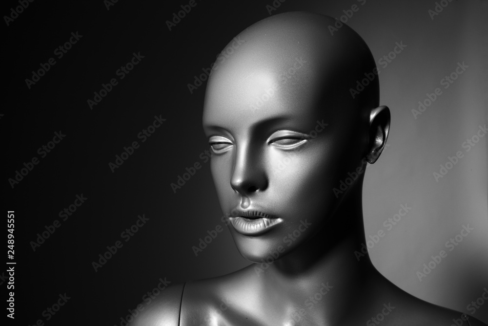 plastic mannequin in black and white edition