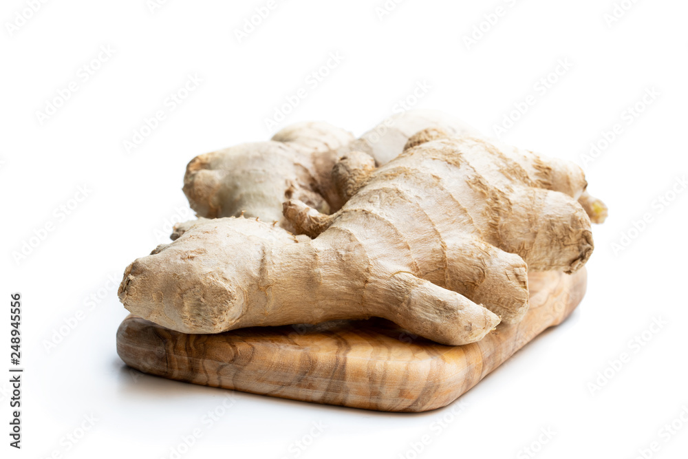 Fresh ginger isolated on white background