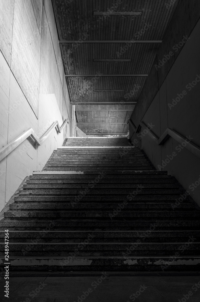 Passage stairways in low light Passage stairways in low light
