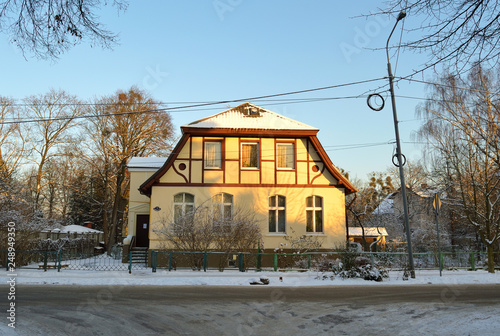Fototapeta Naklejka Na Ścianę i Meble -  Old european building on a sunny winter day