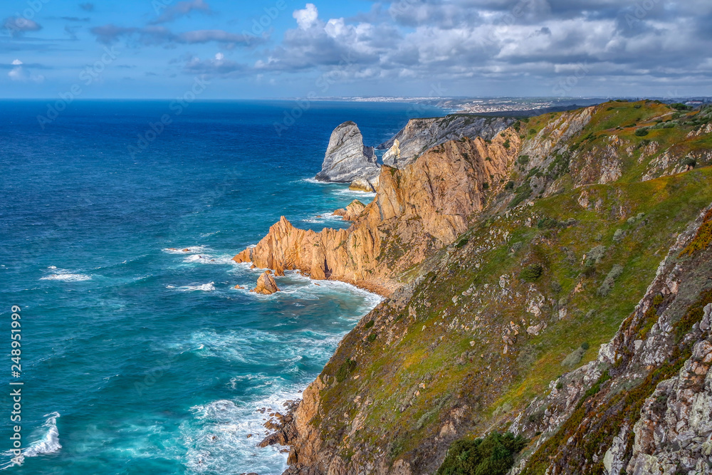 View of the Atlantic Ocean from the westernmost point of Europe, Cabo da Roca