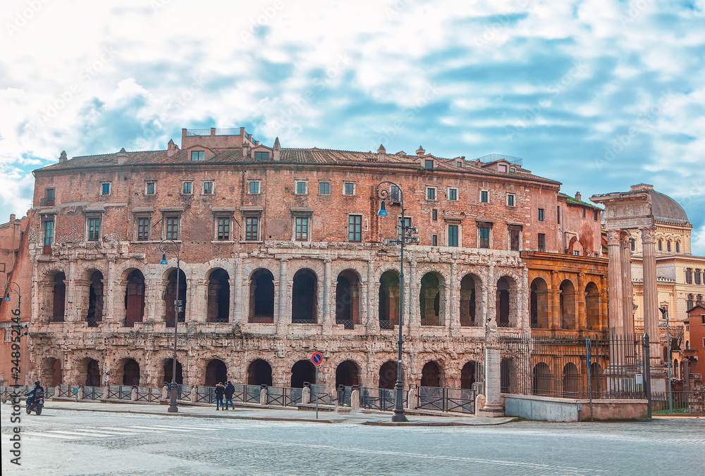  Marcello Theater ,ancient open-air theatre in Rome, Italy