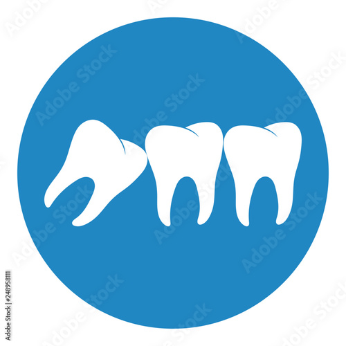 Wisdom tooth icon or third molar
