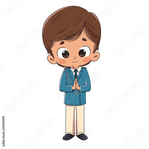 Niño haciendo la primera comunion