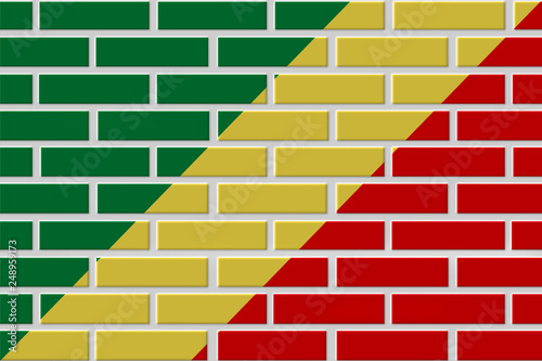 Congo brick flag illustration