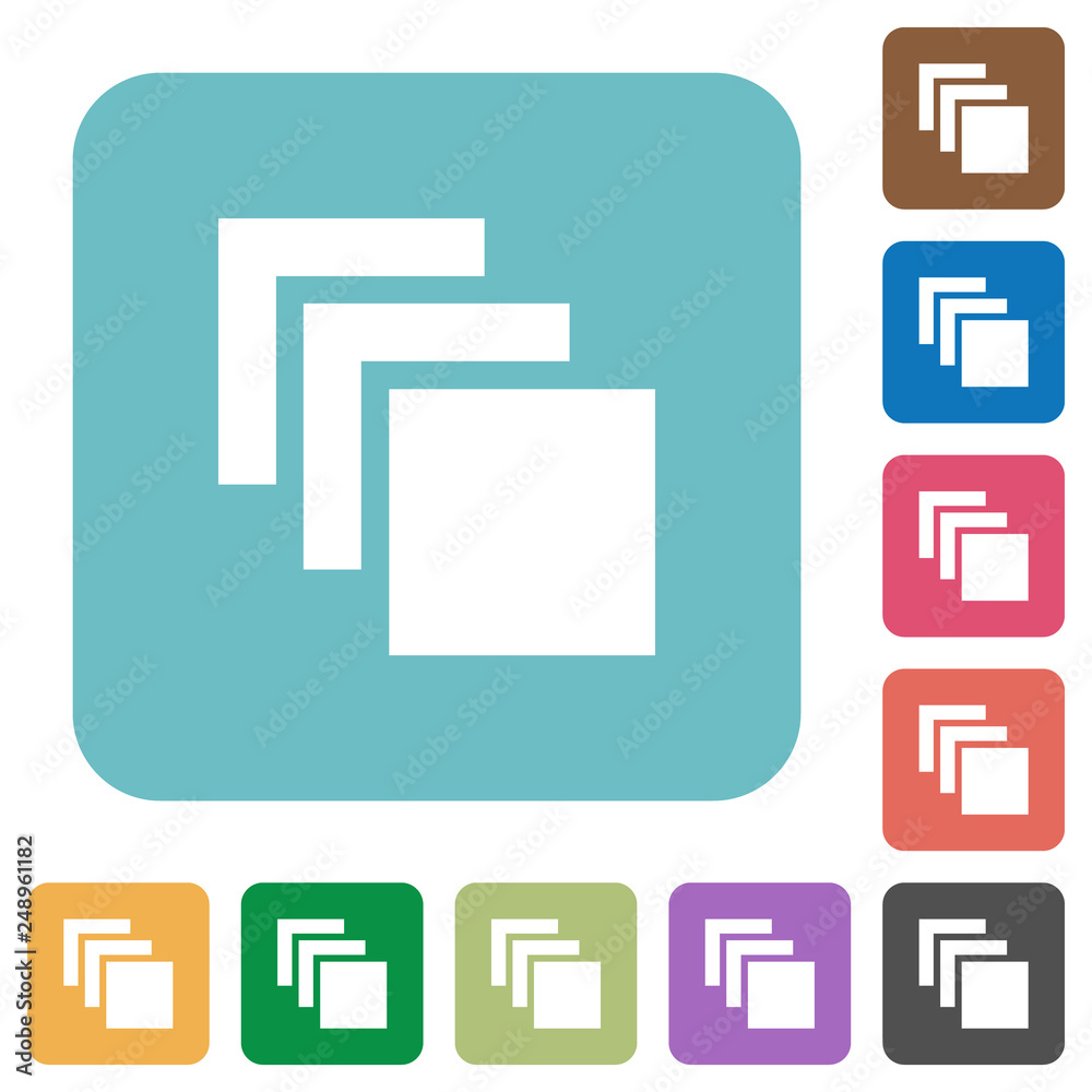 Multiple canvases rounded square flat icons Multiple canvases rounded square flat icons
