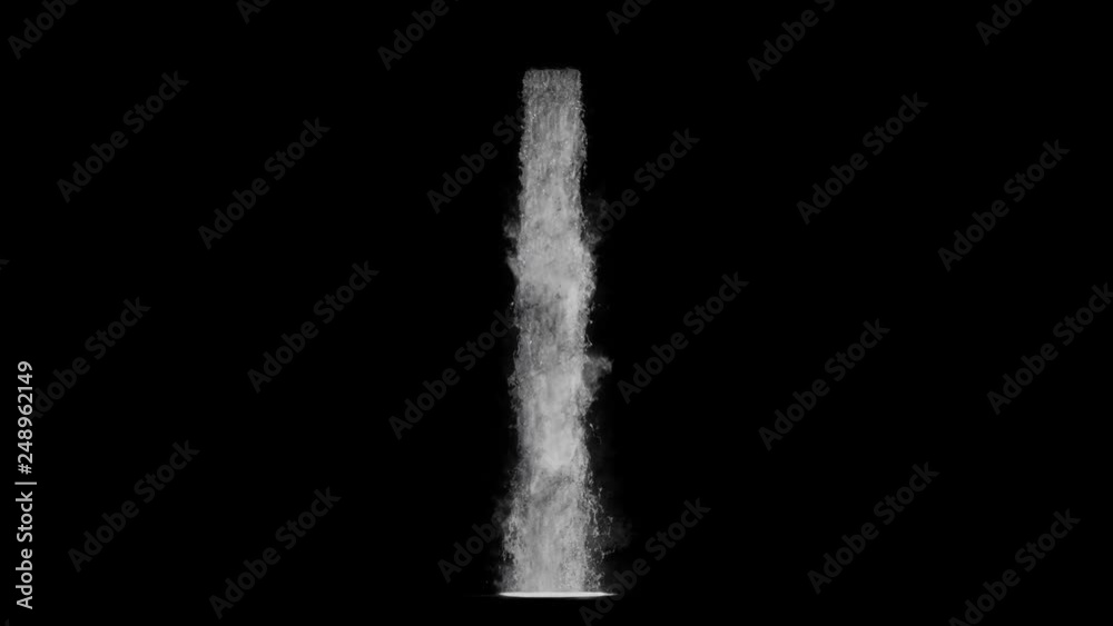 waterfall texture seamless loop, 4k, isolated on black, foam and mist, perfectly looped