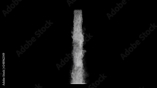 waterfall texture seamless loop, 4k, isolated on black, foam and mist, perfectly looped