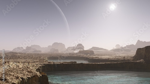 PaulP new world 010, Sand planet with some water and sun