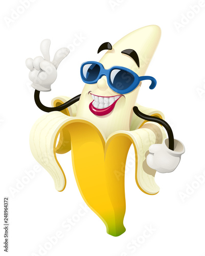 Ripe banana. Tropical fruit.