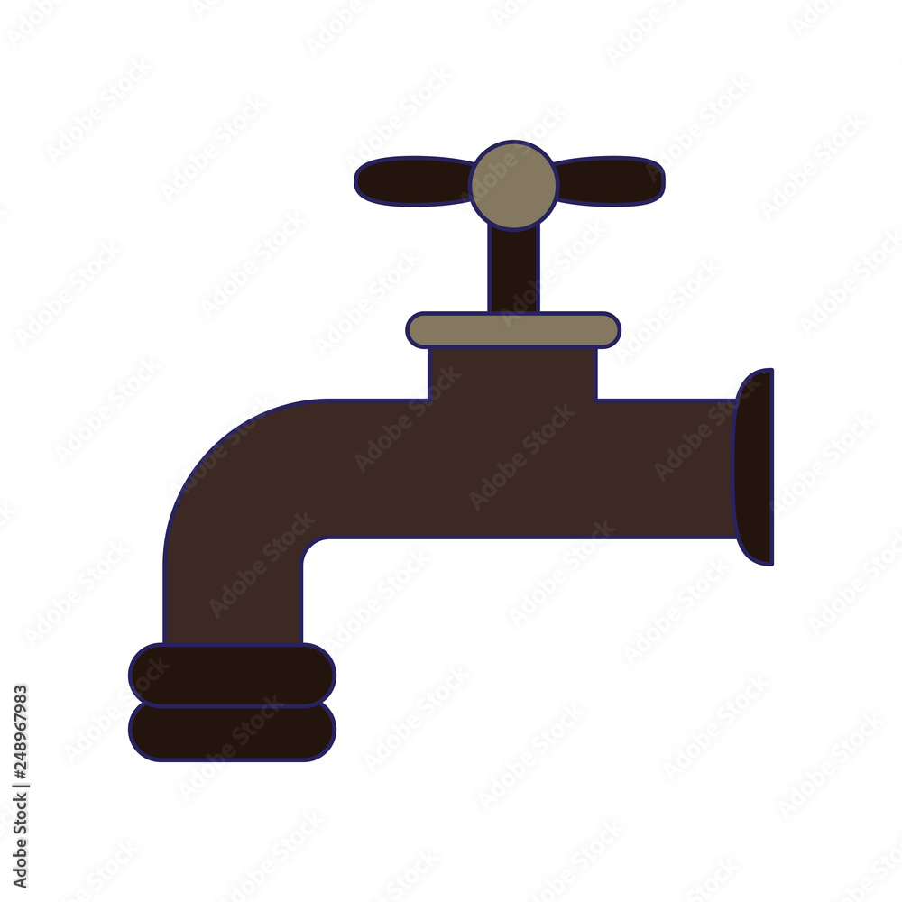 Water tap cartoon isolated
