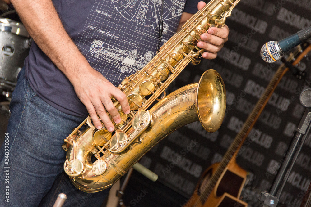 Naklejka premium instrumentos musicais jazz