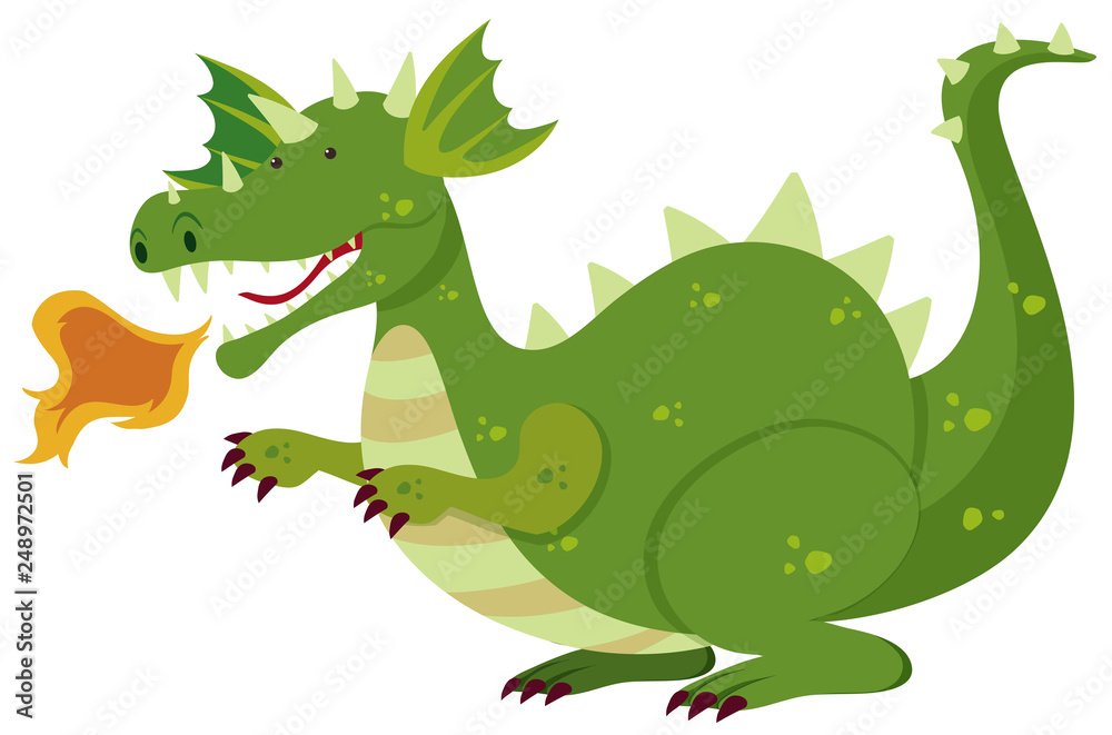 Fototapeta premium A green dragon character