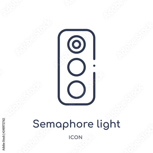 semaphore light icon from tools and utensils outline collection. Thin line semaphore light icon isolated on white background.