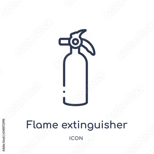 flame extinguisher icon from tools and utensils outline collection. Thin line flame extinguisher icon isolated on white background.
