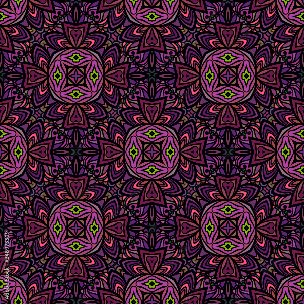 Seamless pattern in Moroccan style mosaic tile. Islamic traditional ornament. Geometric background. Vector illustration. Seamless pattern in Moroccan style mosaic tile. Islamic traditional ornament. Geometric background. Vector illustration.