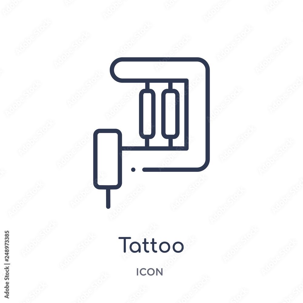 tattoo icon from tools and utensils outline collection. Thin line tattoo icon isolated on white background. tattoo icon from tools and utensils outline collection. Thin line tattoo icon isolated on white background.